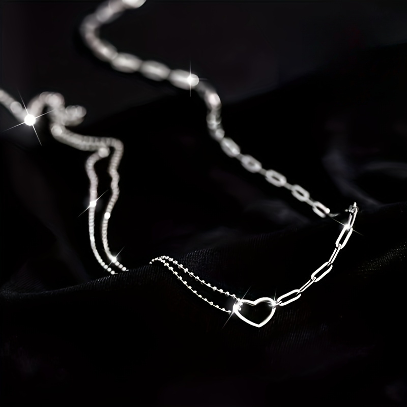 Double Layered Heart Pendant Necklace Hypoallergenic Sexy Style Thanksgiving